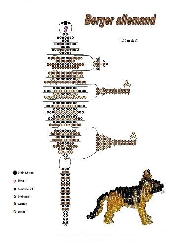 Simple schemes of weaving animals from beads